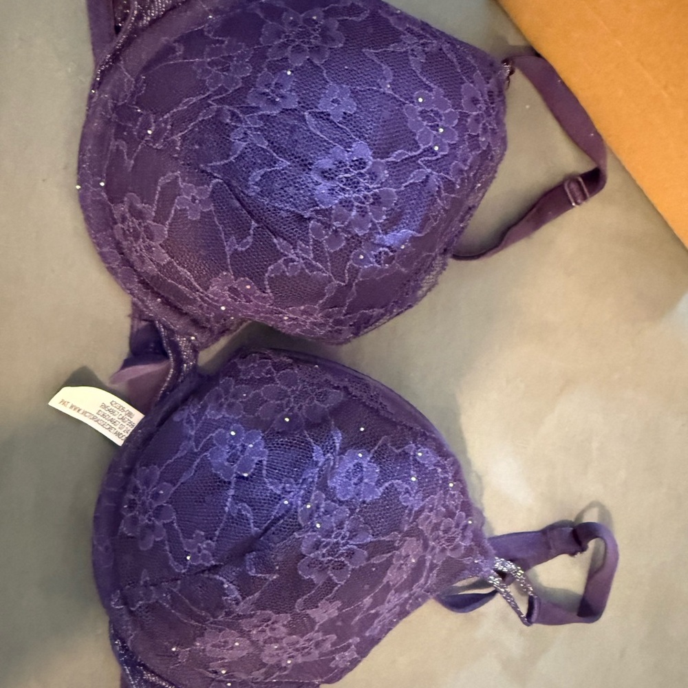 Elegant Purple Lace Bra